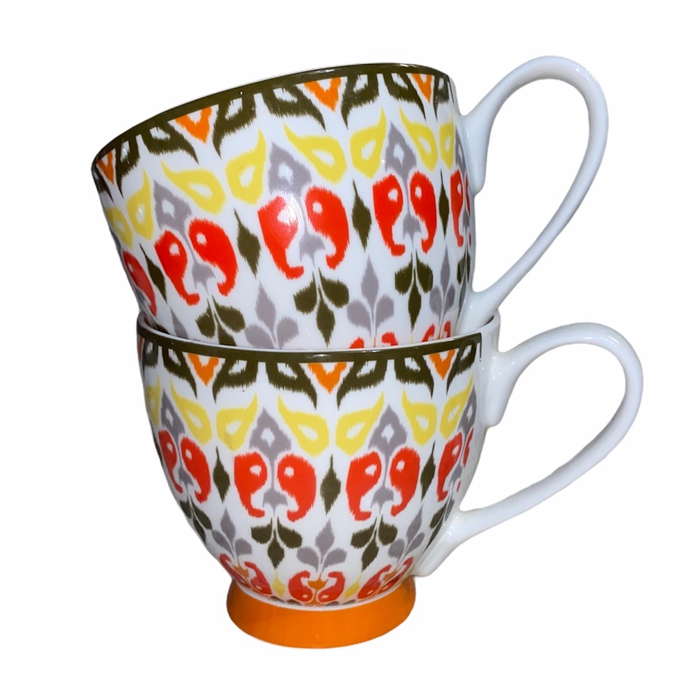 Ikat print coffee mugs Portobello by Inspire